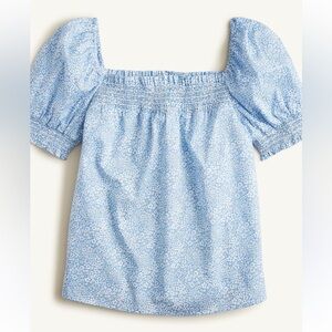 J. Crew Puff-sleeve organic cotton top in Liberty Jacqueline's Blossom fabric